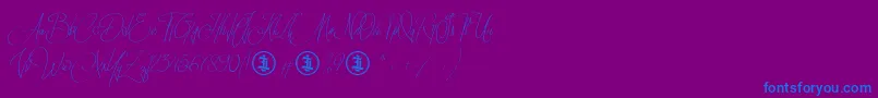 Sidoraby Personal Use Only-Schriftart – Blaue Schriften auf violettem Hintergrund