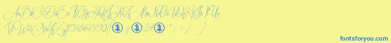 Sidoraby Personal Use Only Font – Blue Fonts on Yellow Background