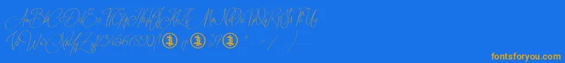 Sidoraby Personal Use Only Font – Orange Fonts on Blue Background