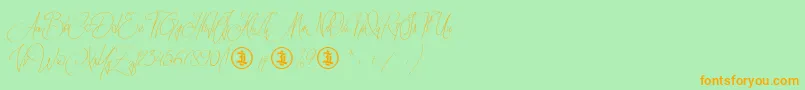 Sidoraby Personal Use Only Font – Orange Fonts on Green Background