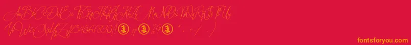 Sidoraby Personal Use Only Font – Orange Fonts on Red Background