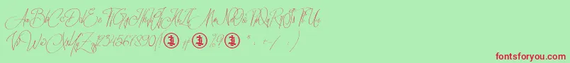 Sidoraby Personal Use Only Font – Red Fonts on Green Background
