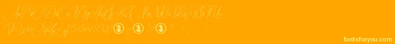 Sidoraby Personal Use Only Font – Yellow Fonts on Orange Background