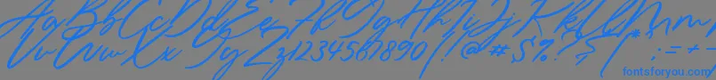 Sieroty-Schriftart – Blaue Schriften auf grauem Hintergrund