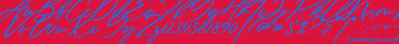 Sieroty Font – Blue Fonts on Red Background