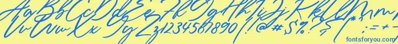 Sieroty Font – Blue Fonts on Yellow Background