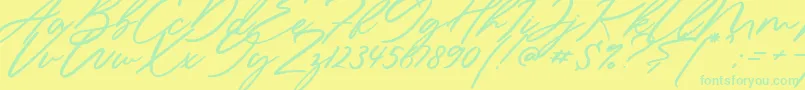 Sieroty Font – Green Fonts on Yellow Background