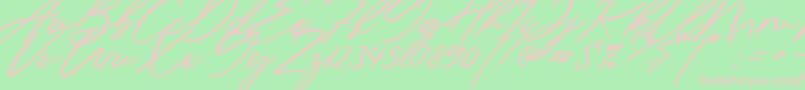 Sieroty-Schriftart – Rosa Schriften auf grünem Hintergrund