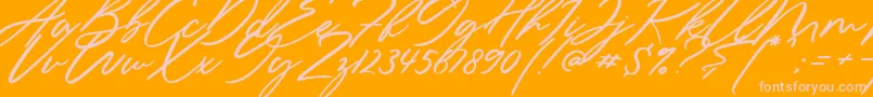 Sieroty Font – Pink Fonts on Orange Background