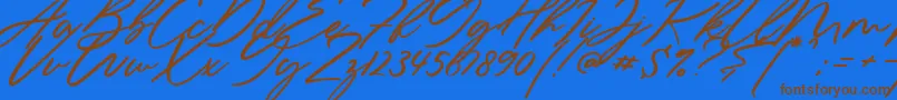 Sieroty Font – Brown Fonts on Blue Background