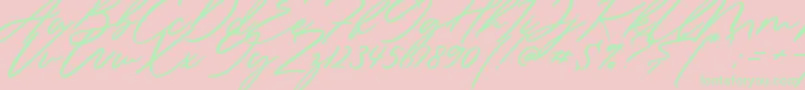 Sieroty-Schriftart – Grüne Schriften auf rosa Hintergrund