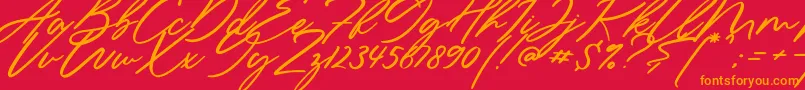Sieroty Font – Orange Fonts on Red Background