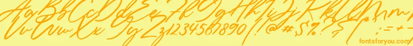 Sieroty Font – Orange Fonts on Yellow Background