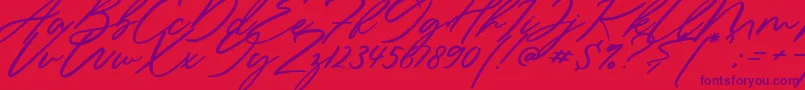 Sieroty Font – Purple Fonts on Red Background