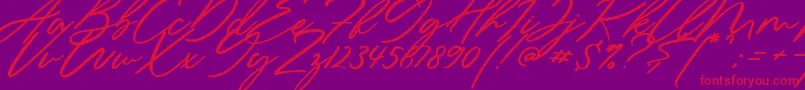 Sieroty-Schriftart – Rote Schriften auf violettem Hintergrund