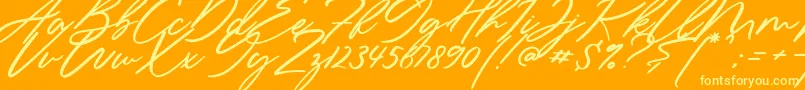 Sieroty Font – Yellow Fonts on Orange Background