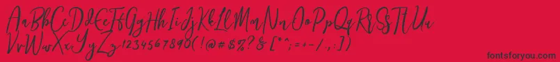 Siesta Font – Black Fonts on Red Background