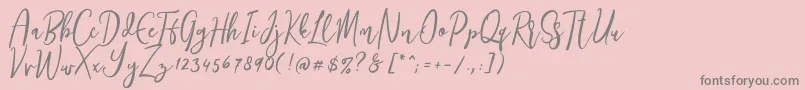 Weitere Informationen zur Siesta-Schriftart Siesta-Schriftart – Graue Schriften auf rosa Hintergrund