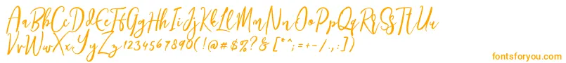Weitere Informationen zur Siesta-Schriftart Siesta-Schriftart – Orangefarbene Schriften auf weißem Hintergrund