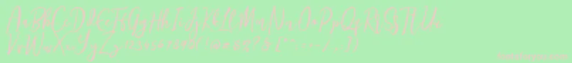 Siesta Font – Pink Fonts on Green Background