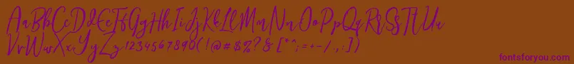 More about Siesta Font Siesta Font – Purple Fonts on Brown Background
