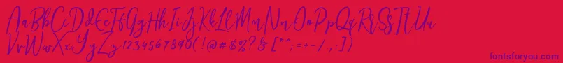 Siesta Font – Purple Fonts on Red Background
