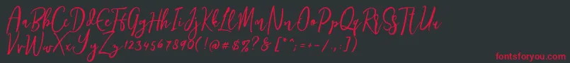 Siesta Font – Red Fonts on Black Background