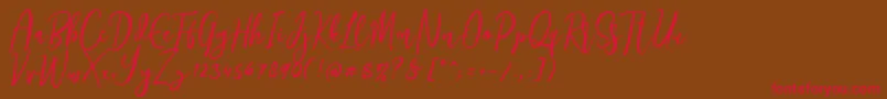 Siesta Font – Red Fonts on Brown Background