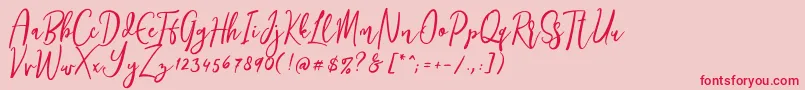 Siesta-Schriftart – Rote Schriften auf rosa Hintergrund