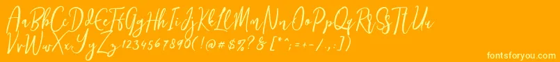 Siestaフォントについての詳細 フォントSiesta – オレンジの背景に黄色の文字