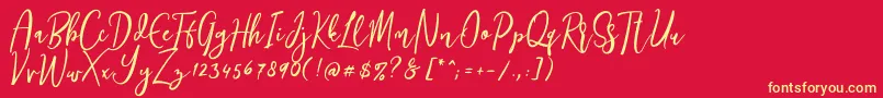 Siesta Font – Yellow Fonts on Red Background