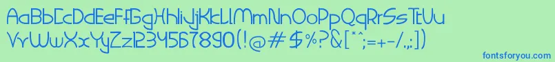 フォントSIGAHARU Regular – 青い文字は緑の背景です。