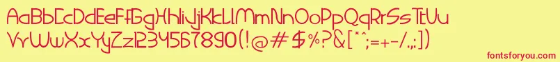 フォントSIGAHARU Regular – 赤い文字の黄色い背景