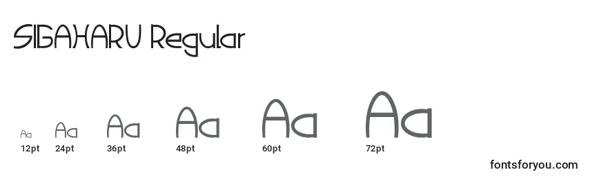 SIGAHARU Regular Font Sizes