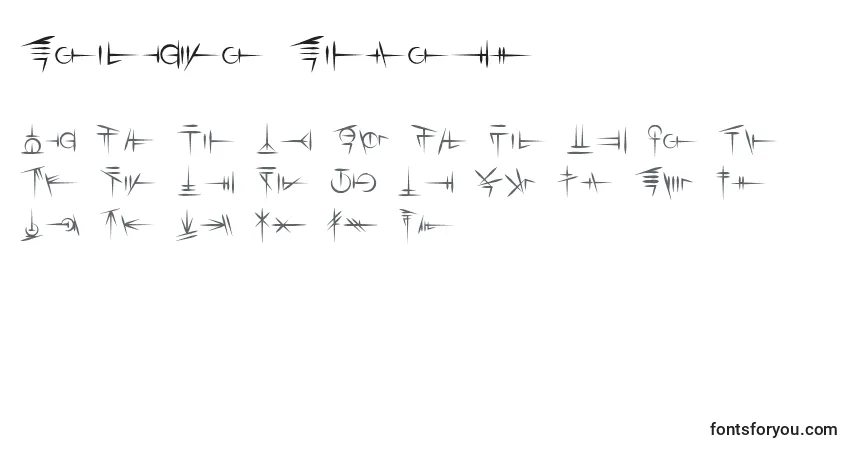Schriftart Sigali Script – Alphabet, Zahlen, spezielle Symbole