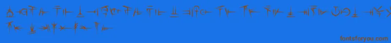 Sigali Script Font – Brown Fonts on Blue Background