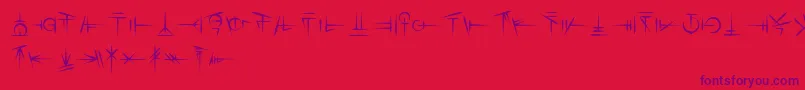 Fonte Sigali Script – fontes roxas em um fundo vermelho