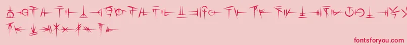 Sigali Script-fontti – punaiset fontit vaaleanpunaisella taustalla