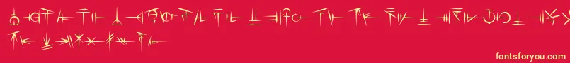 Sigali Script Font – Yellow Fonts on Red Background
