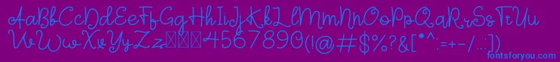 Sign Of Love Demo Font – Blue Fonts on Purple Background