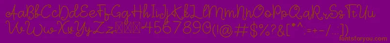 Sign Of Love Demo Font – Brown Fonts on Purple Background