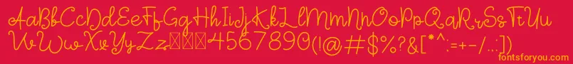 Sign Of Love Demo Font – Orange Fonts on Red Background