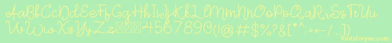 Sign Of Love Demo Font – Yellow Fonts on Green Background