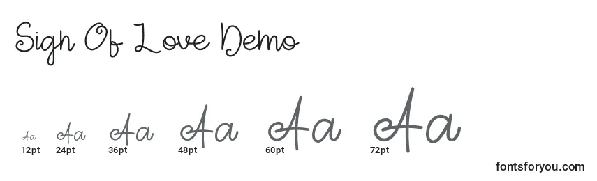 Sign Of Love Demo Font Sizes