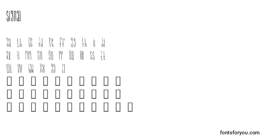 Шрифт Signal – алфавит, цифры, специальные символы