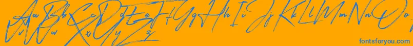 Signatour Font – Blue Fonts on Orange Background