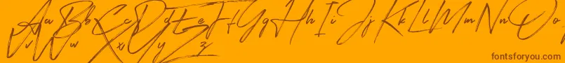 Signatour Font – Brown Fonts on Orange Background