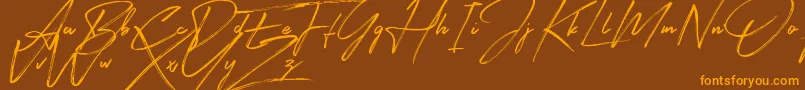 Signatour Font – Orange Fonts on Brown Background