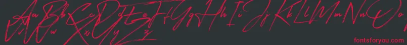 Signatour Font – Red Fonts on Black Background