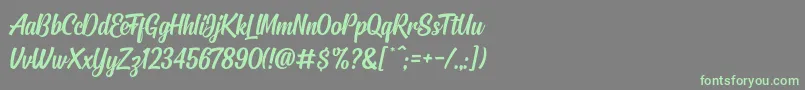 フォントSignatra – 灰色の背景に緑のフォント